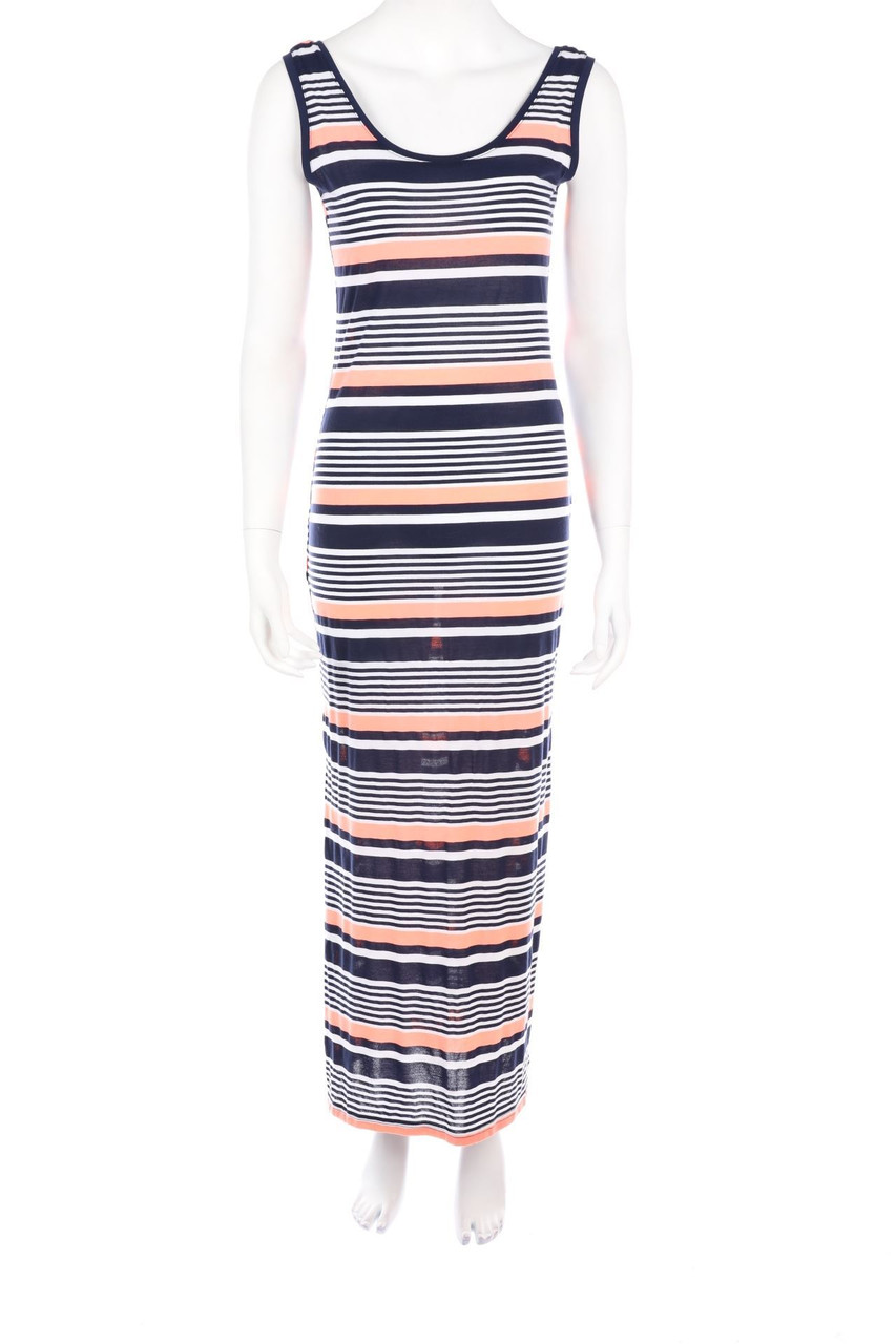 Ohne Label - Maxi-Kleid mit Streifen - S