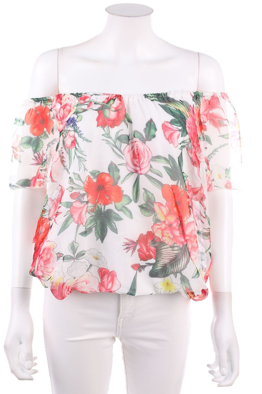 VIVENTY BERND BERGER - Kurzarm-Bluse mit Blumen-Print - D 42