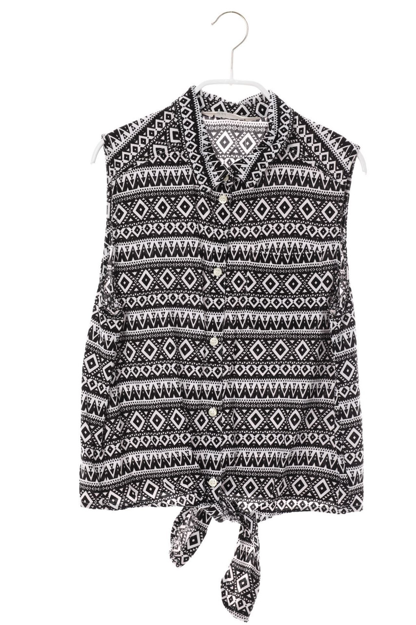 H&M - Bluse mit Ethno-Print zum Knoten - 164
