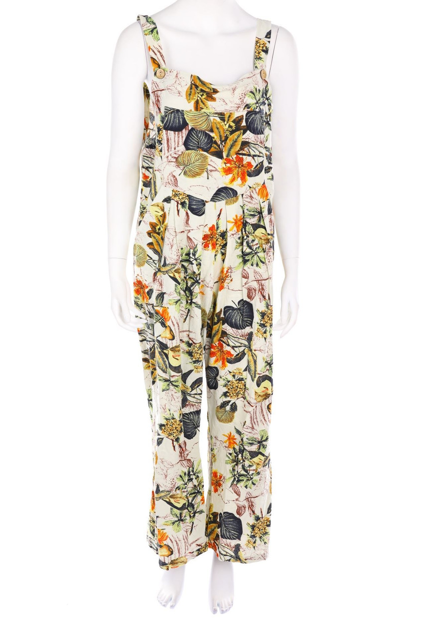 TENDENCY - Latzhose mit Tropical Print - D 44