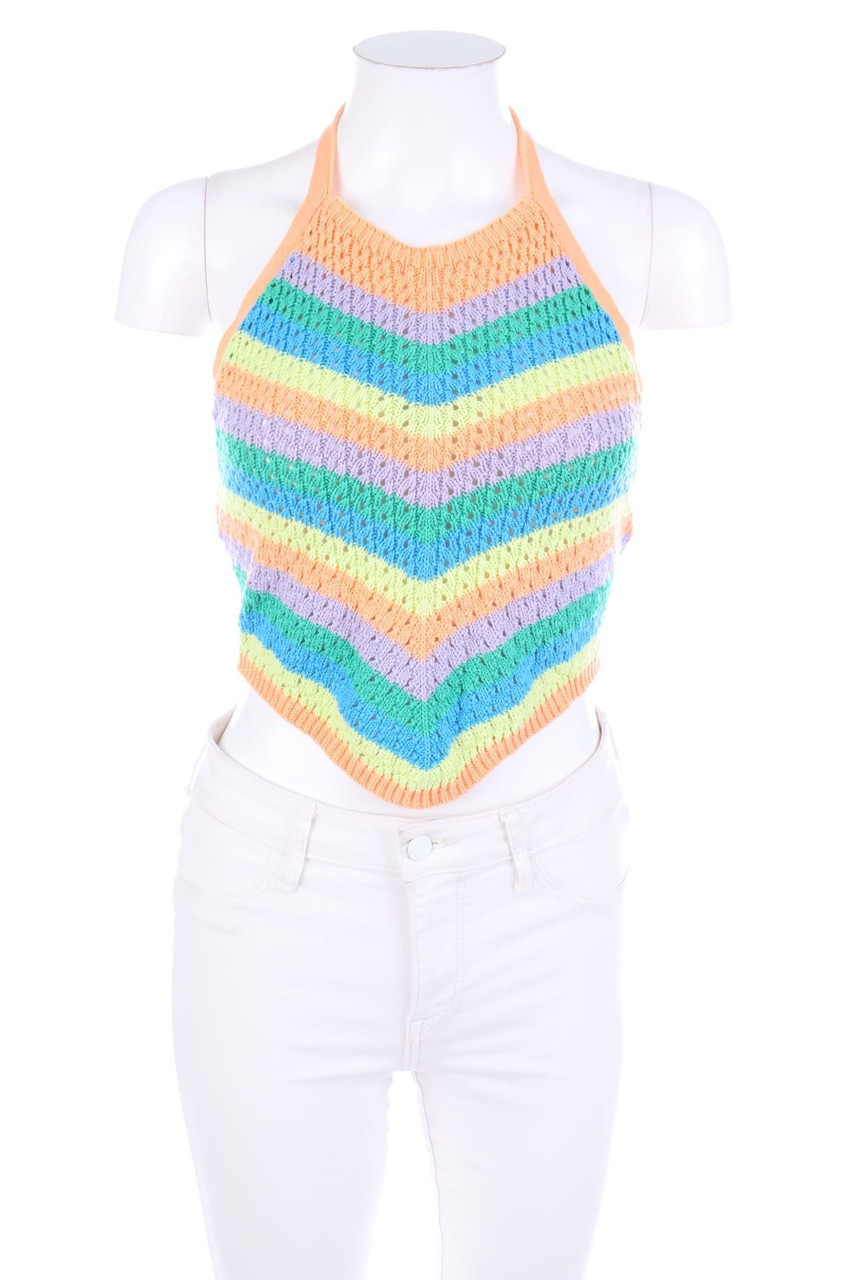 Stradivarius - Neckholder-Strick-Top aus Baumwolle - M