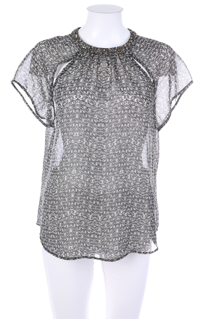 ONLY - Print-Kurzarm-Bluse mit Glitzer - D 38