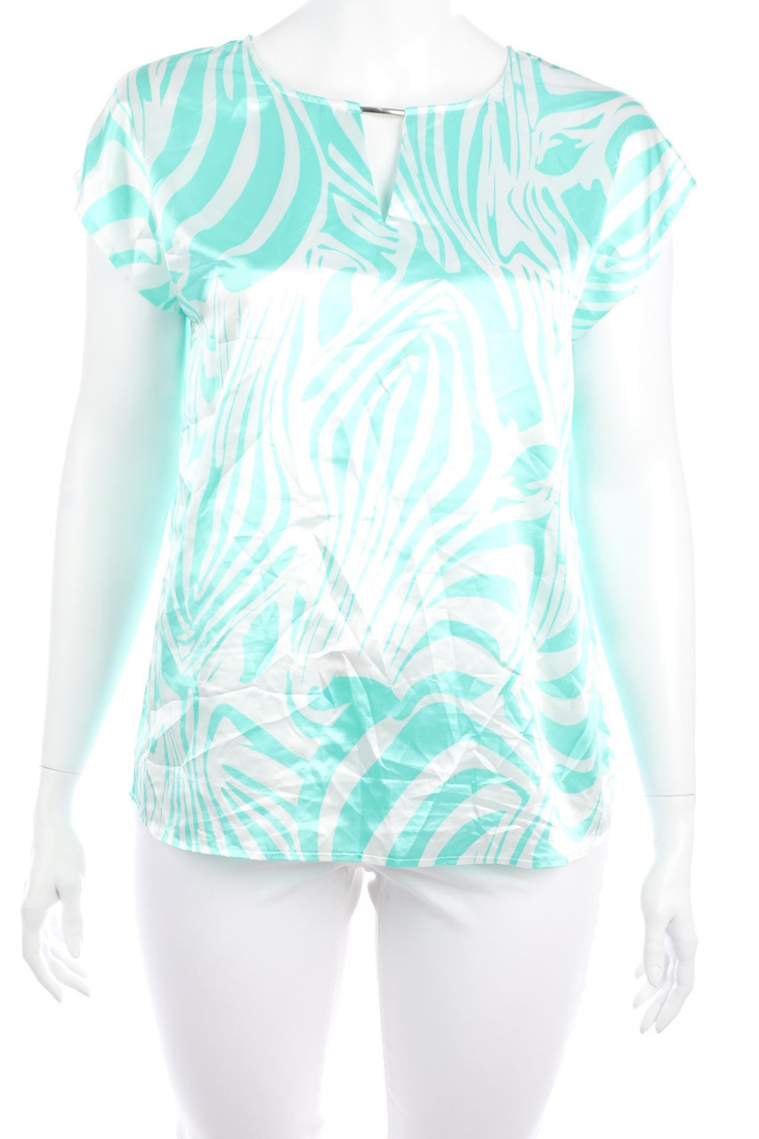 bonprix collection - Kurzarm-Bluse mit Print - D 46