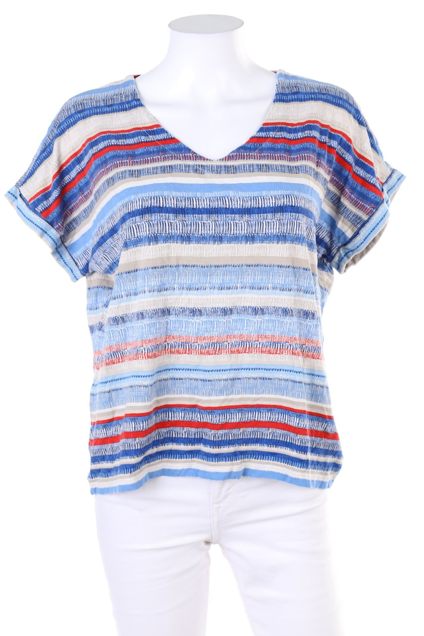 Ohne Label - Kurzarm-Shirt mit Streifen - M