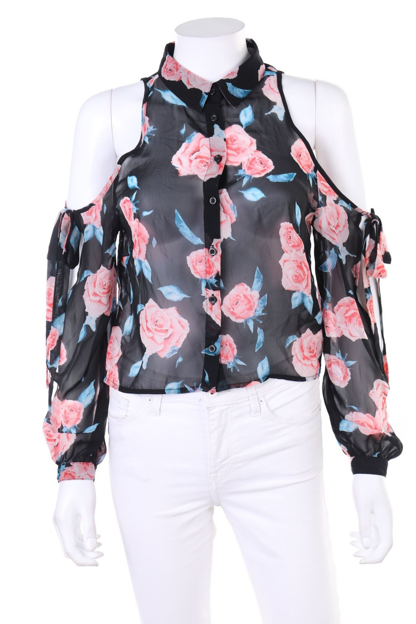 TALLY WEiJL - Cold-Shoulder-Bluse mit Blumen-Print - S