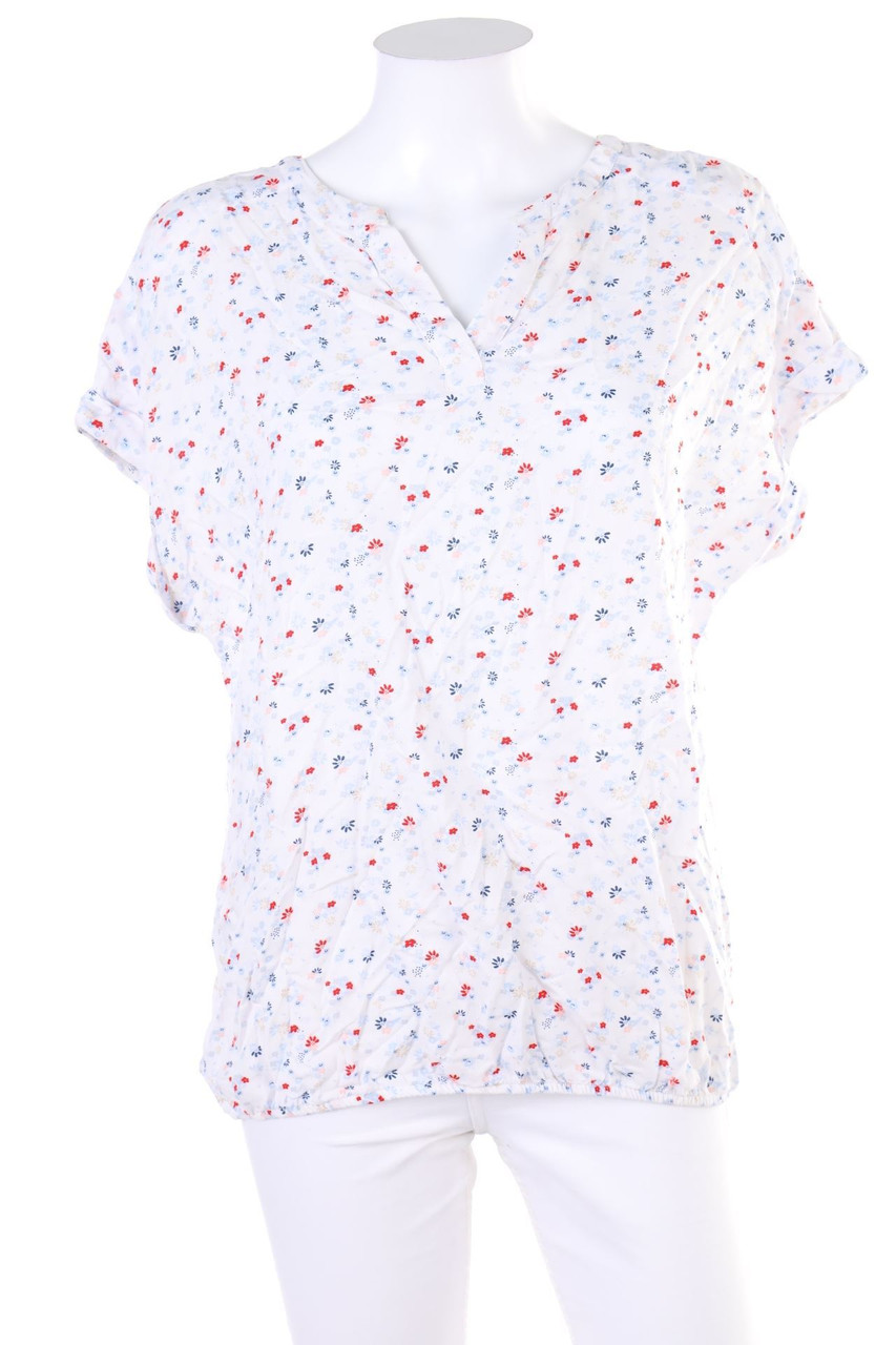 TOM TAILOR - Kurzarm-Bluse mit Blumen-Print - D 36