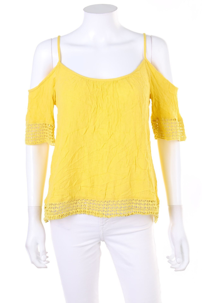 PIGALLE - Cold-Shoulder-Boho-Blusentop mit Spitze - D 38