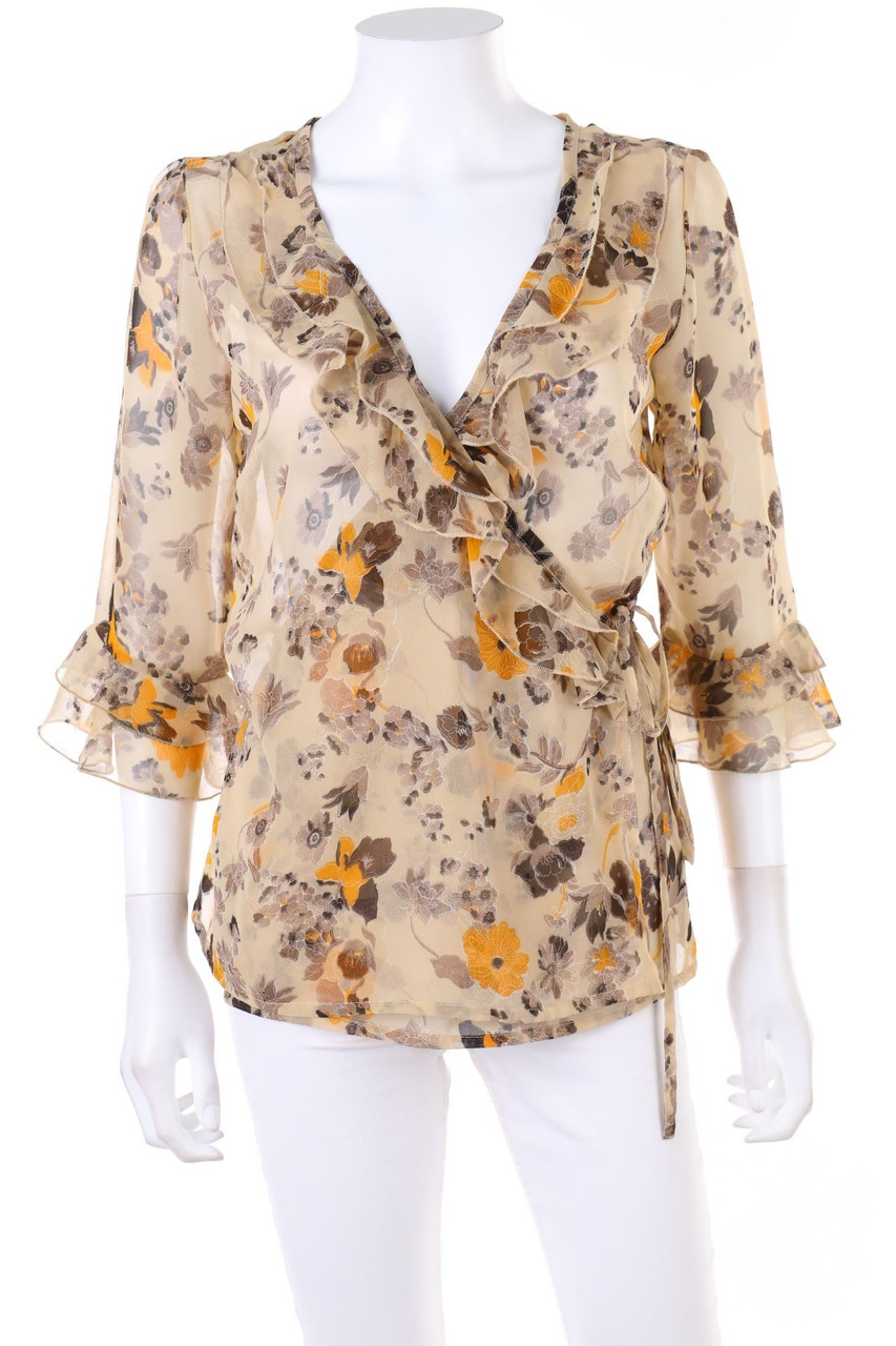 VERO MODA - Wickel-Bluse mit floralem Muster - L