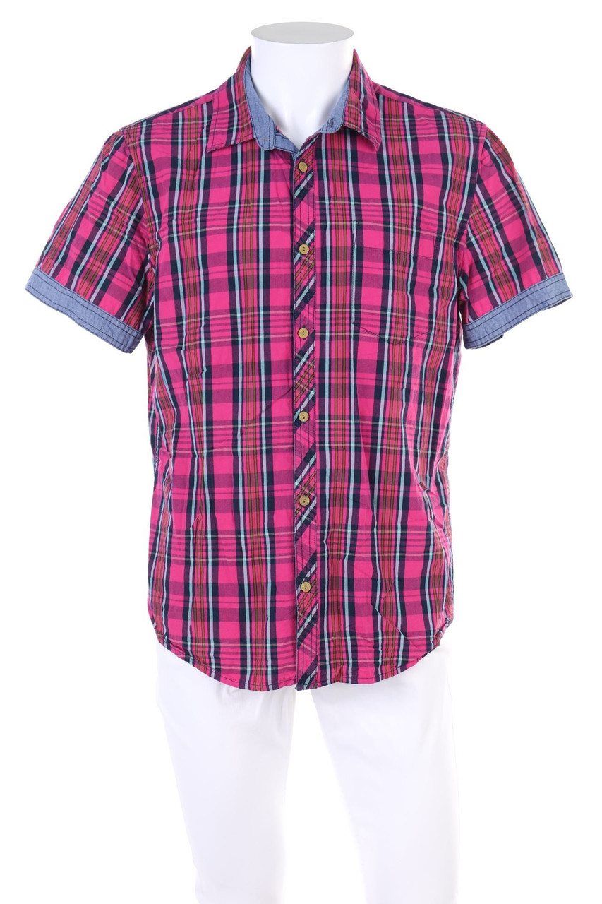 Angelo Litrico C&A - Kurzarm-Hemd mit Karo-Muster - L