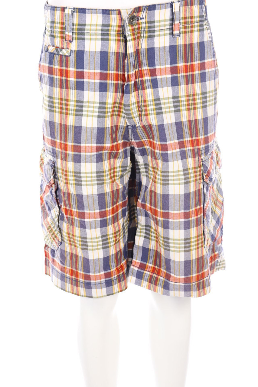 PECKOTT - Cargo-Shorts mit Karo-Muster - W36