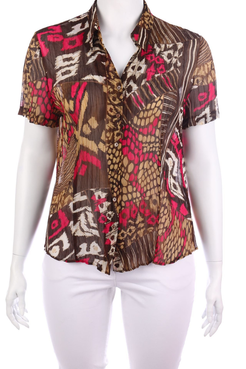 GERRY WEBER - Kurzarm-Bluse mit Print - D 48