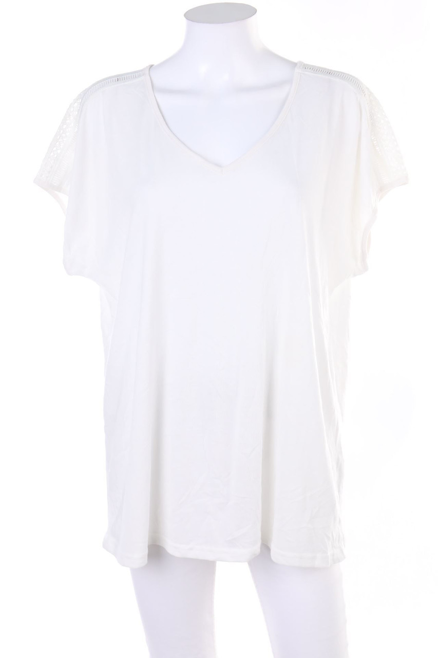 in extenso - Kurzarm-Shirt mit Spitze - XL