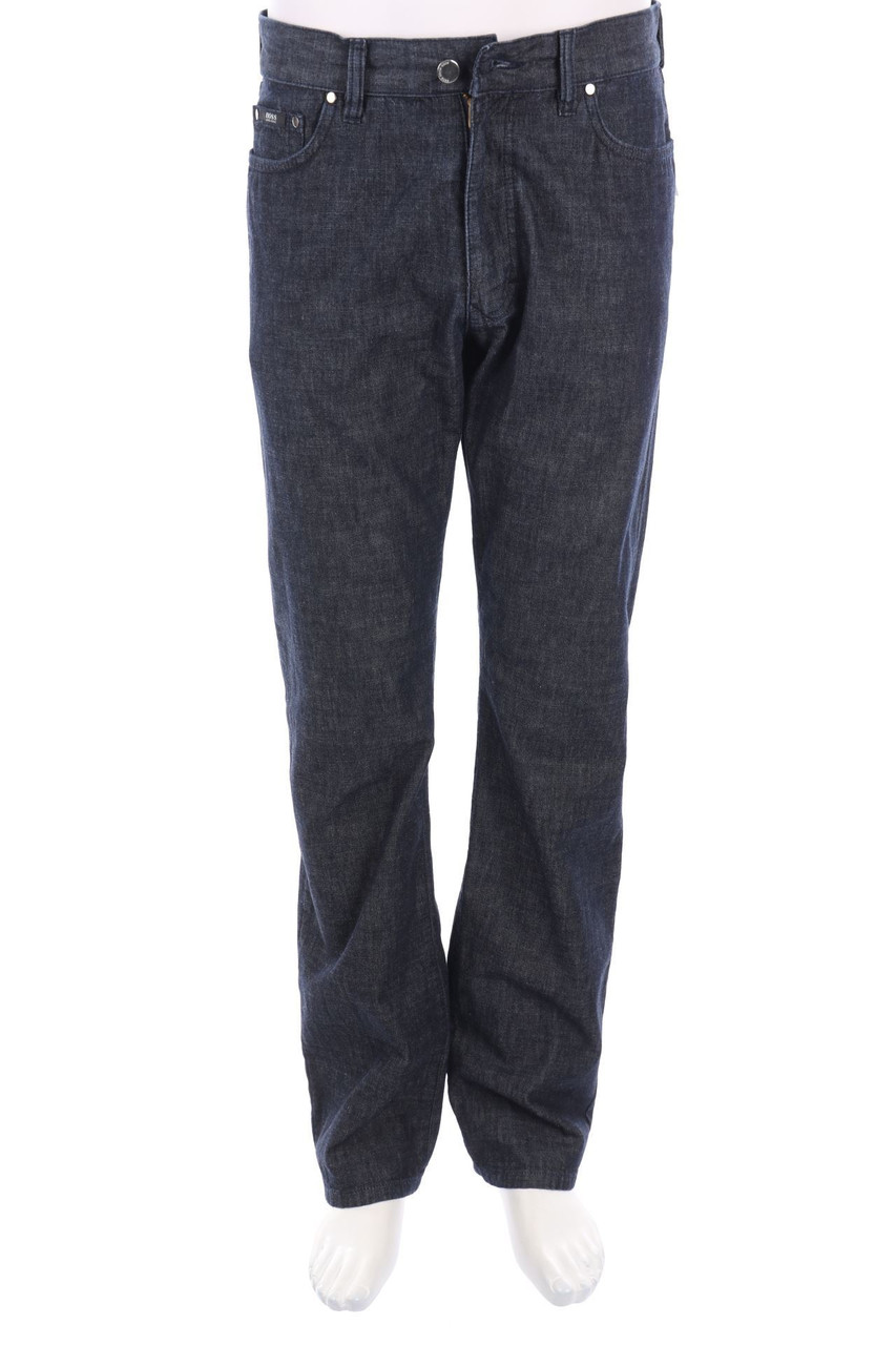 BOSS HUGO BOSS - Dark Denim Straight Cut Jeans mit Logo-Patch - W33