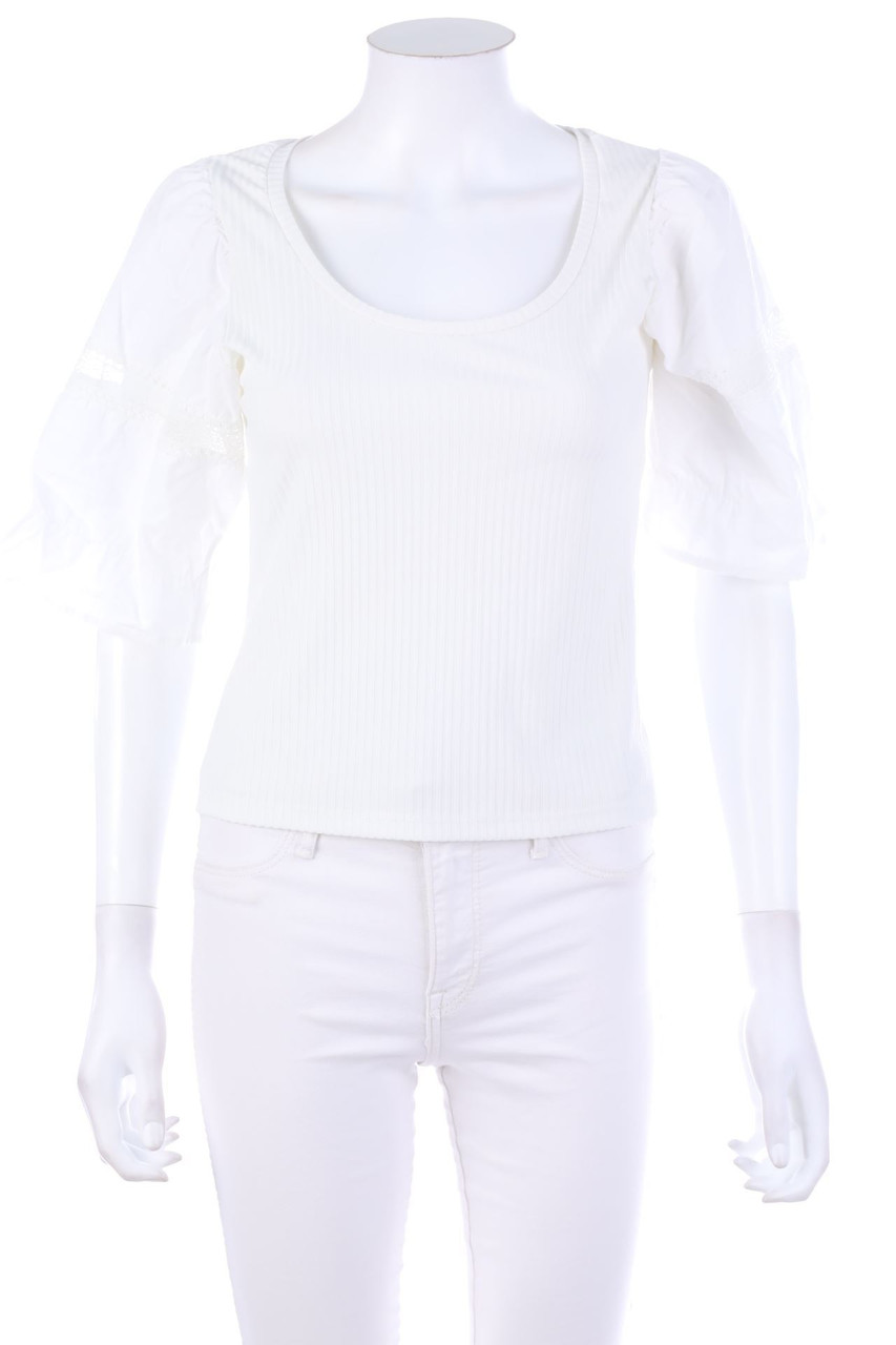 RESERVED - Kurzarm-Bluse mit Stretch - M