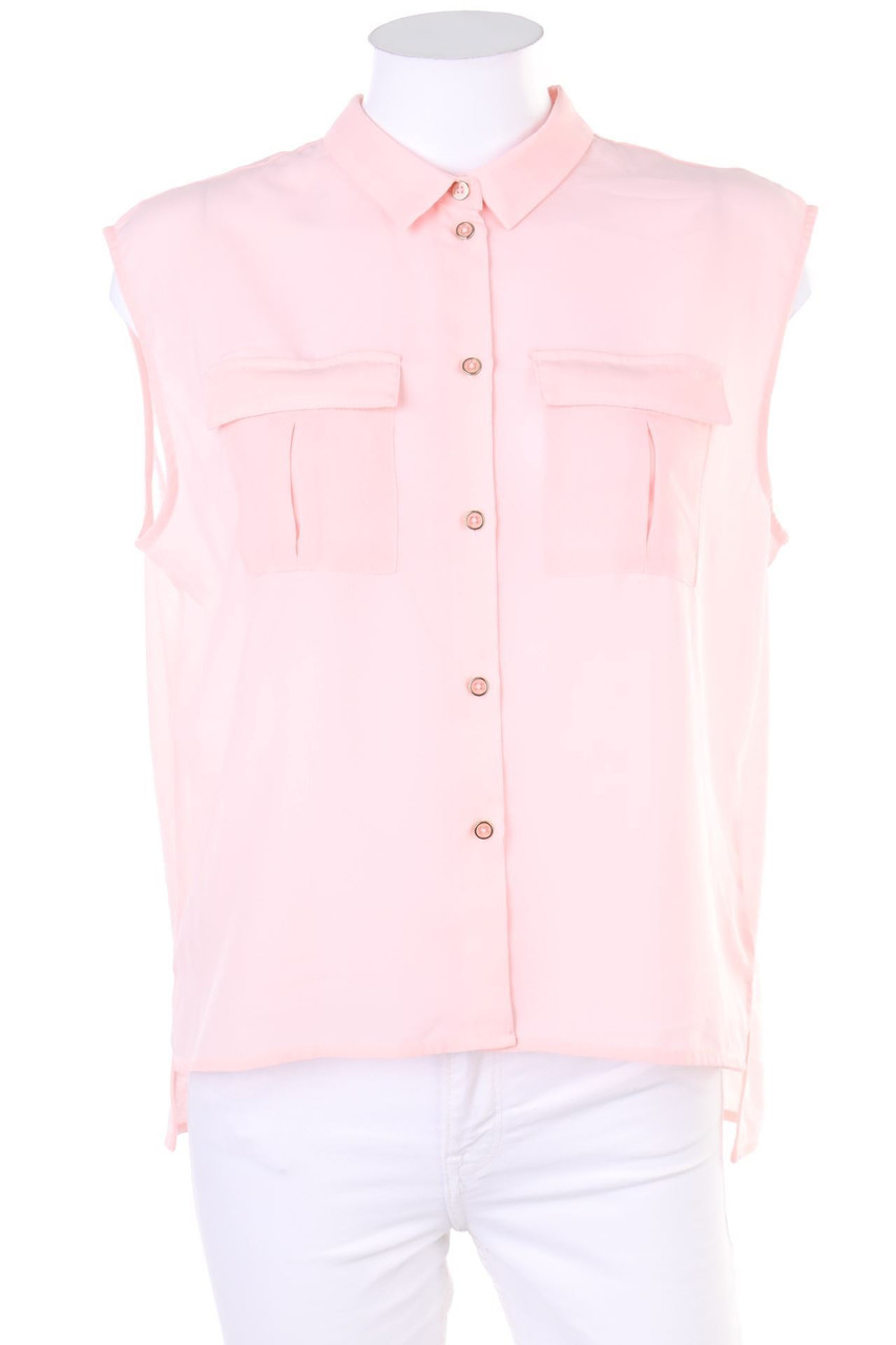 H&M - ärmellose Hemd-Bluse mit aufgesetzten Taschen - S