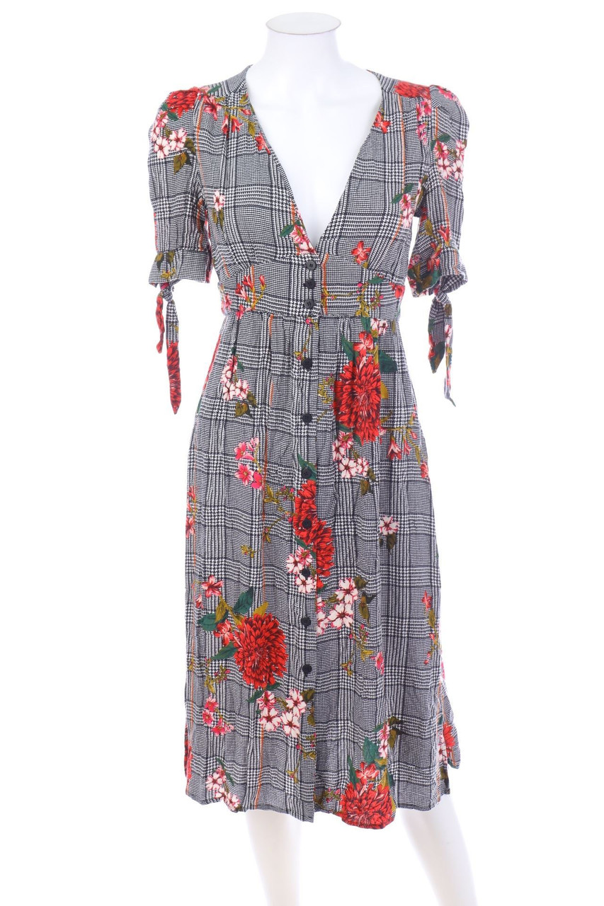 MANGO - Midikleid mit Blumen-Print - XS