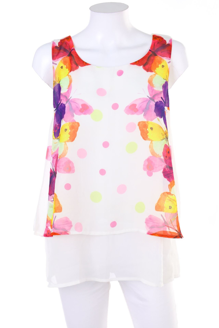 Ohne Label - Blusentop im Layer Look mit Blumen-Print - D 40