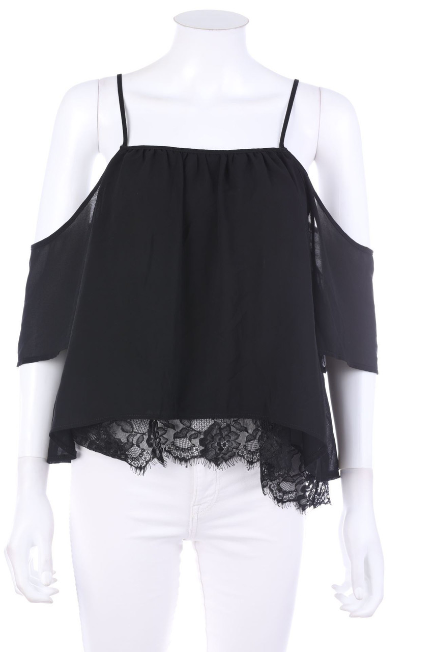 VERO MODA - Cold-Shoulder-Top in A-Linie mit Spitze - S