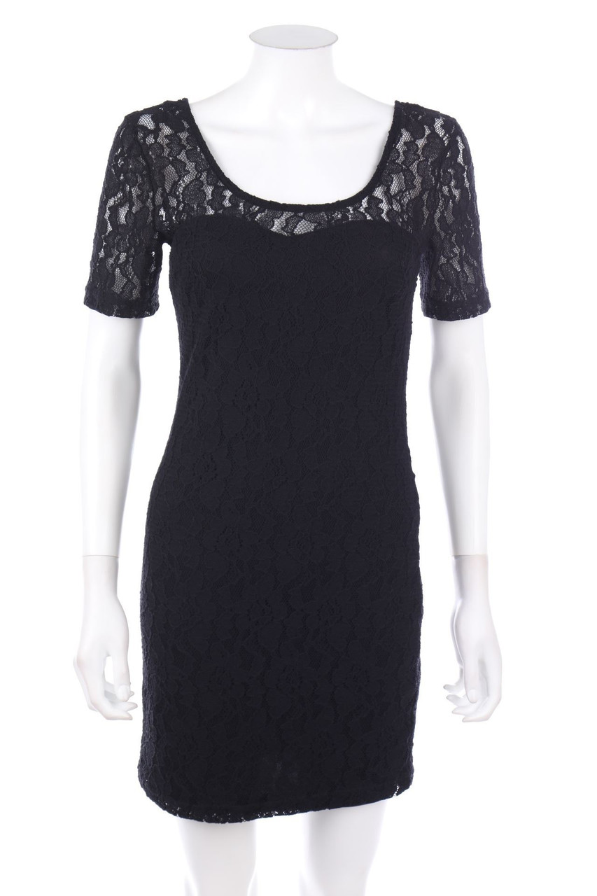 Ohne Label - Spitzen-Kleid mit tiefem Rückenausschnitt - D 32-34