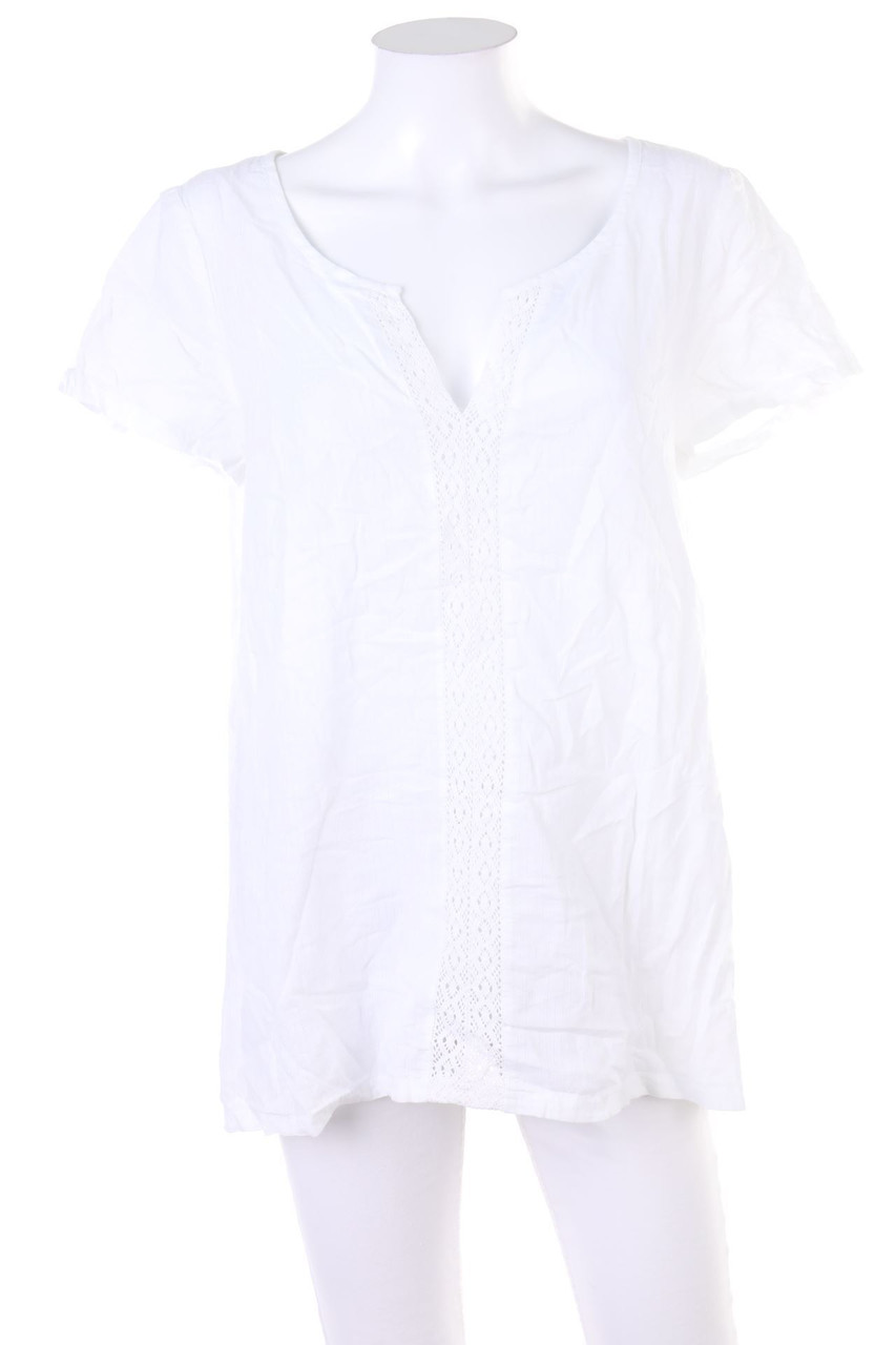 bonprix collection - Kurzarm-Bluse mit Spitze - D 40