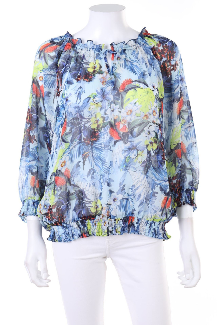 GERRY WEBER - Carmen-Bluse mit Blumen-Print - D 42