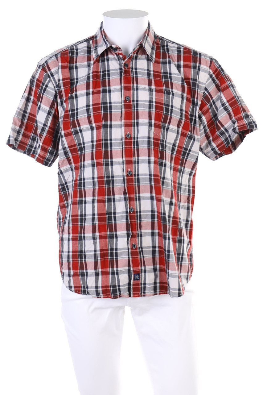 TOM TAILOR - Kurzarm-Hemd mit Karo-Muster - L