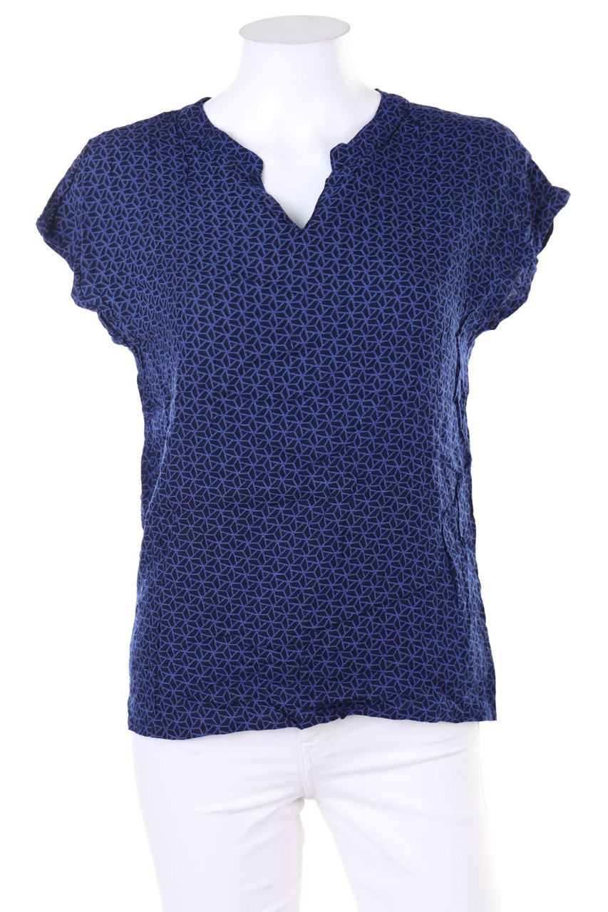 SECONDHAND - Kurzarm-Bluse mit Muster - D 40