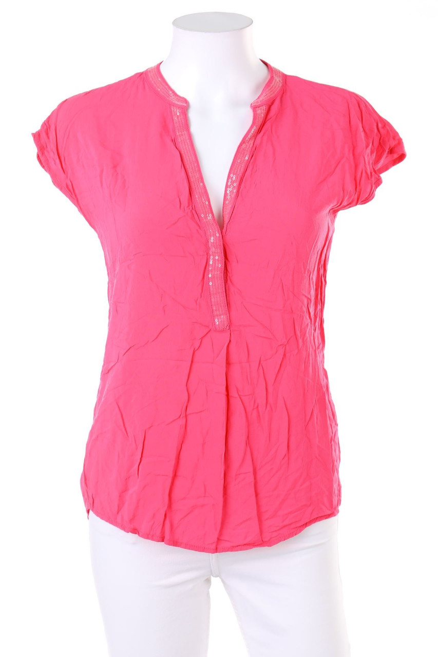 orsay - Kurzarm-Bluse mit Pailletten - S