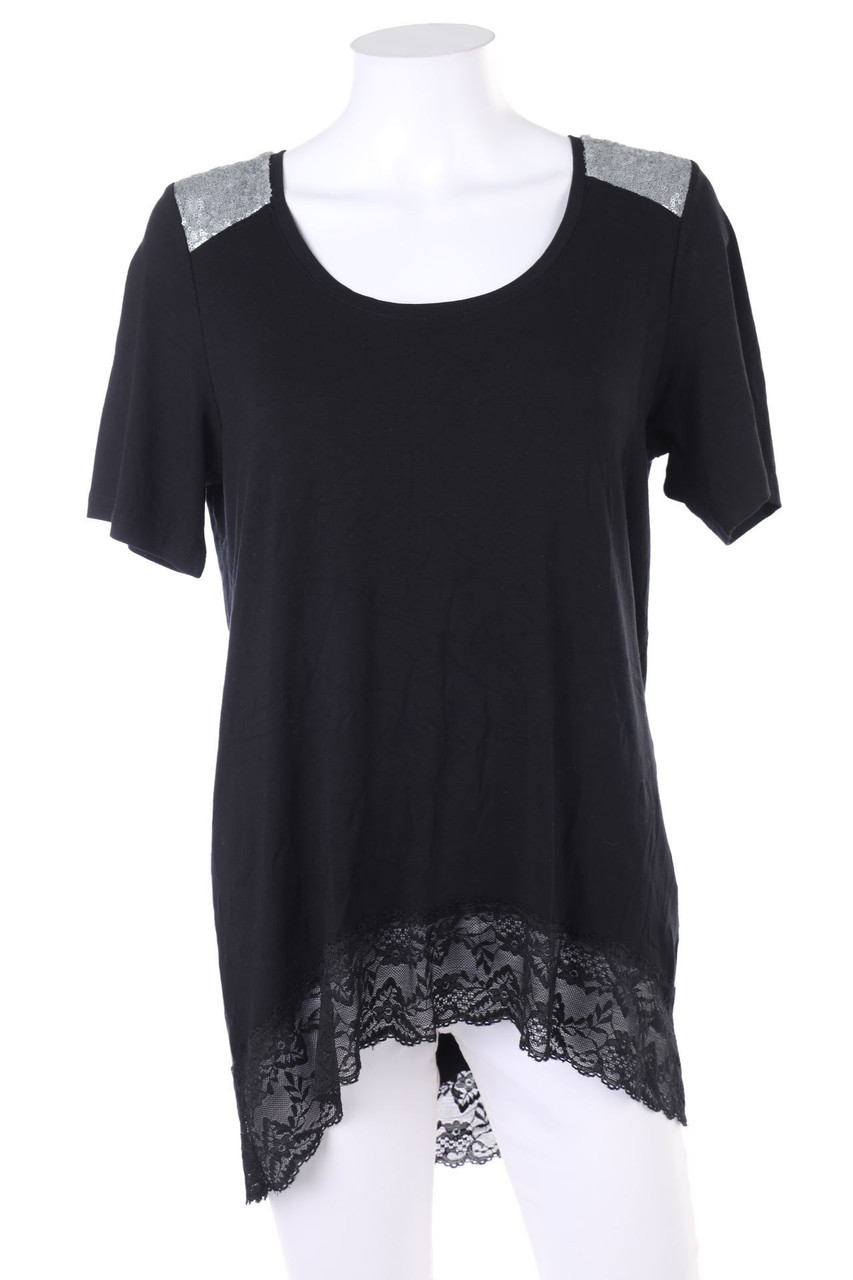 MOCCA ITALY - Kurzarm-Shirt mit Pailletten - D 38