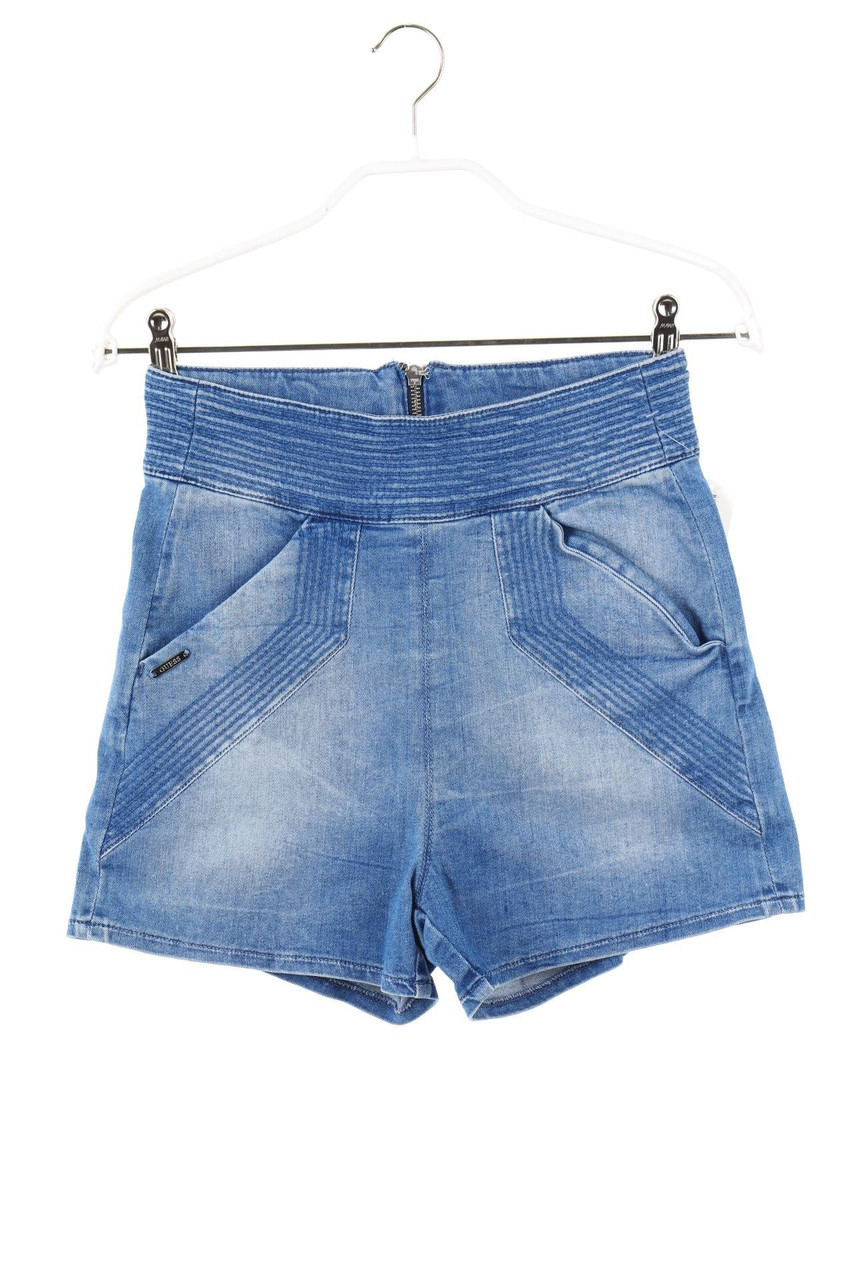 GUESS - Used Look Jeans-Shorts mit Zipper - W26