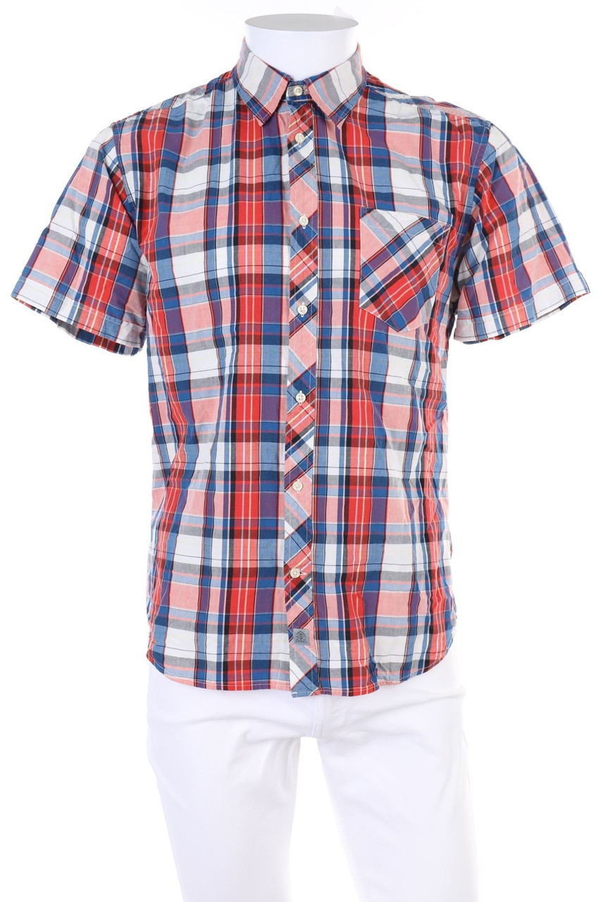 TOM TAILOR - Kurzarm-Hemd mit Karo-Muster - S