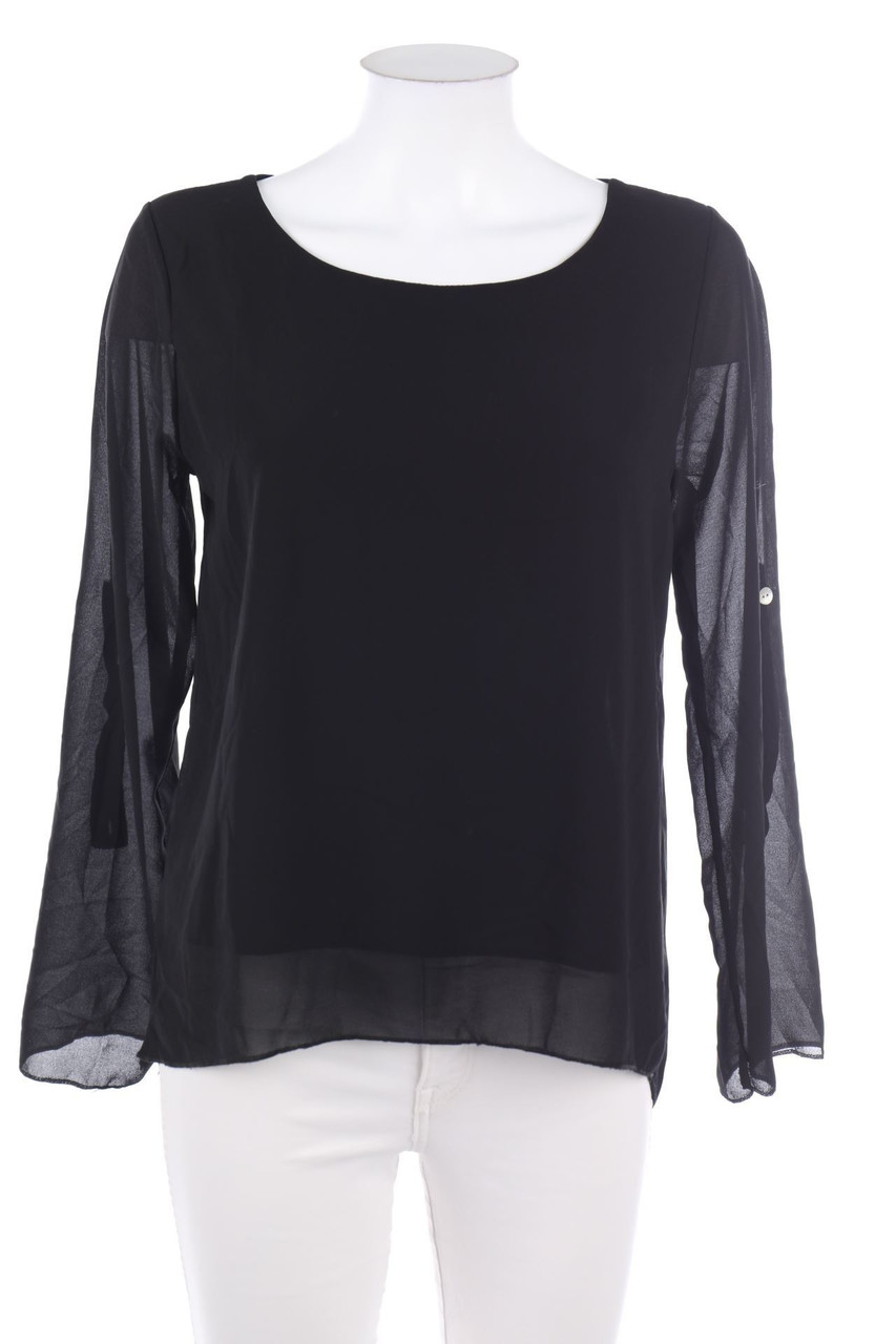 Ohne Label - Bluse mit Krempel-Ärmeln - S