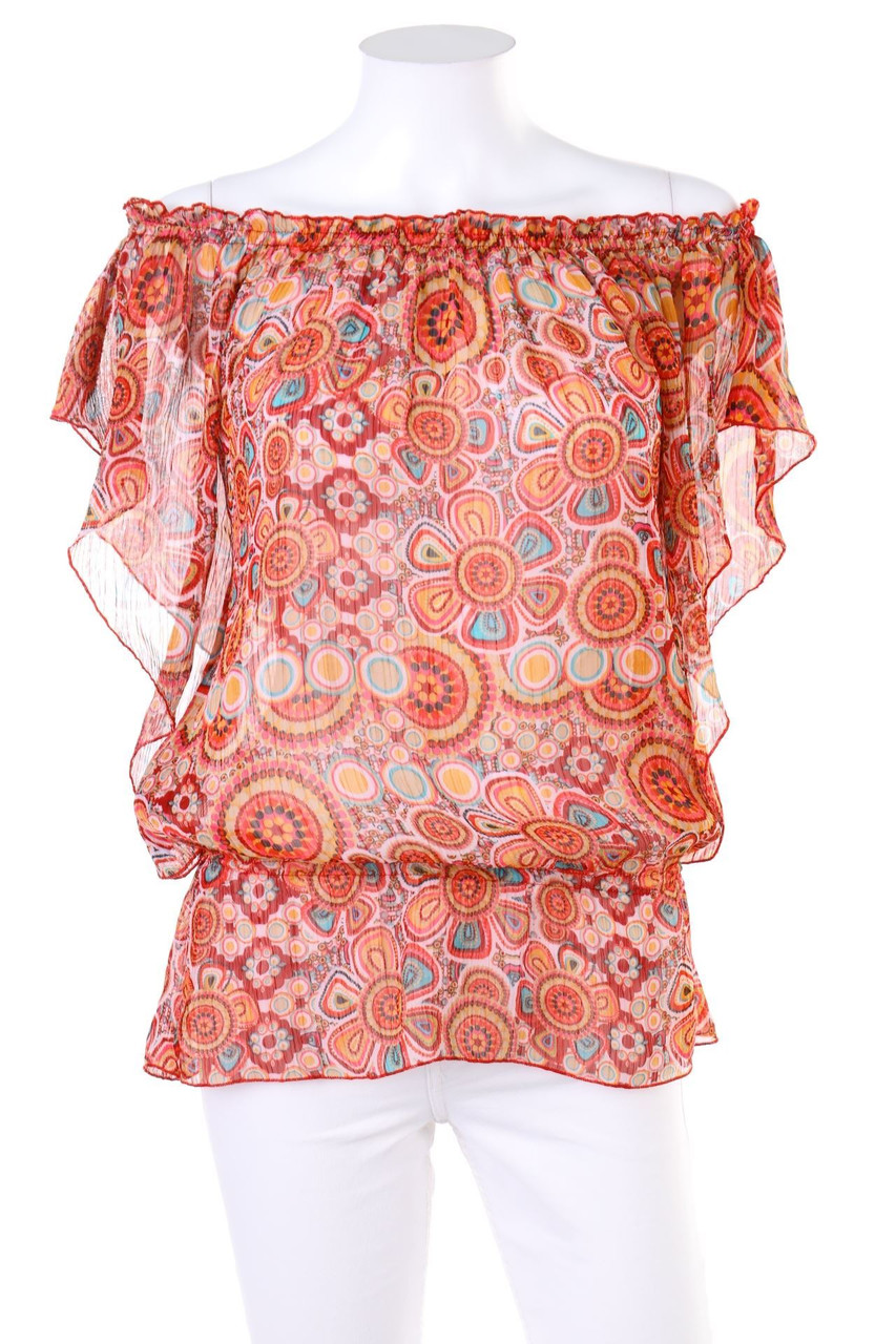 zebra - Carmen-Bluse mit Blumen-Print - S