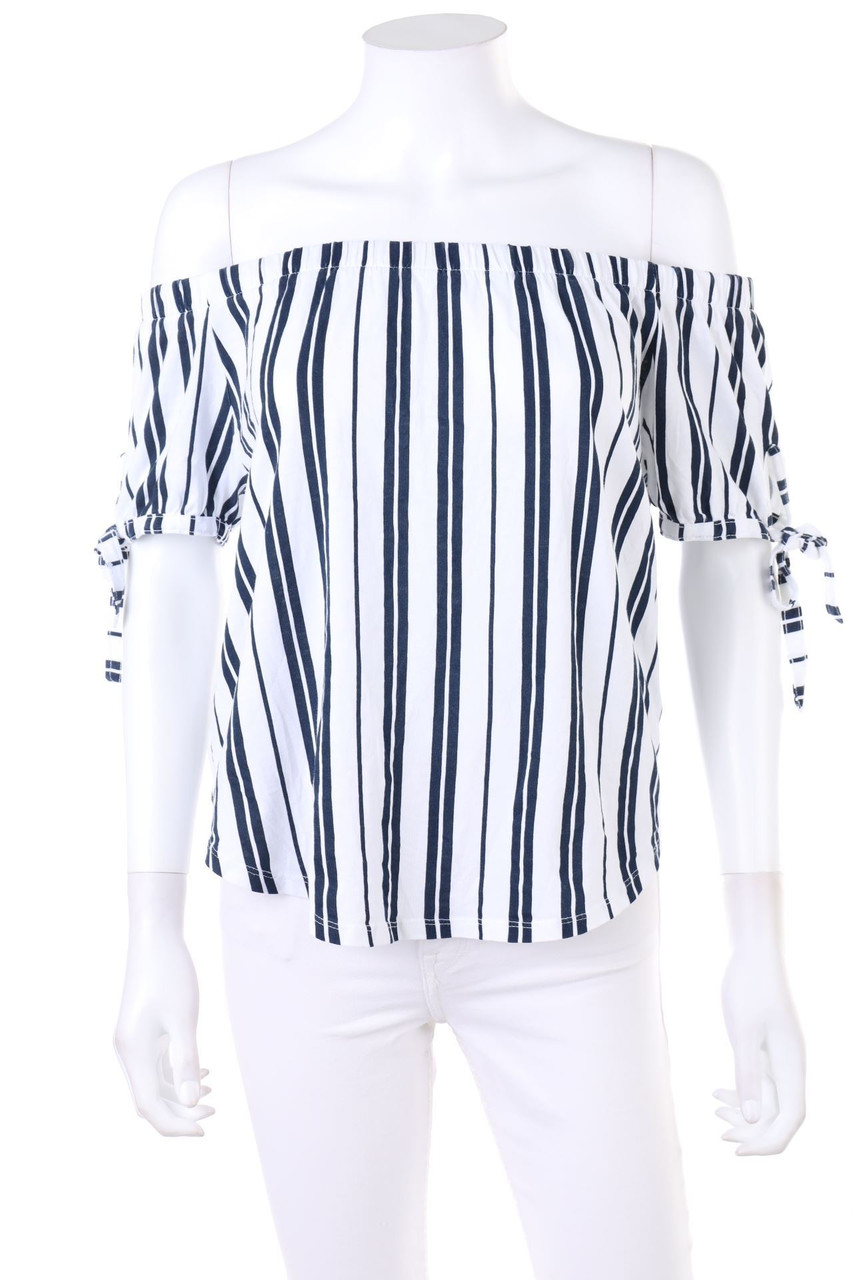 H&M LOGG - Carmen-Bluse mit Streifen - XS