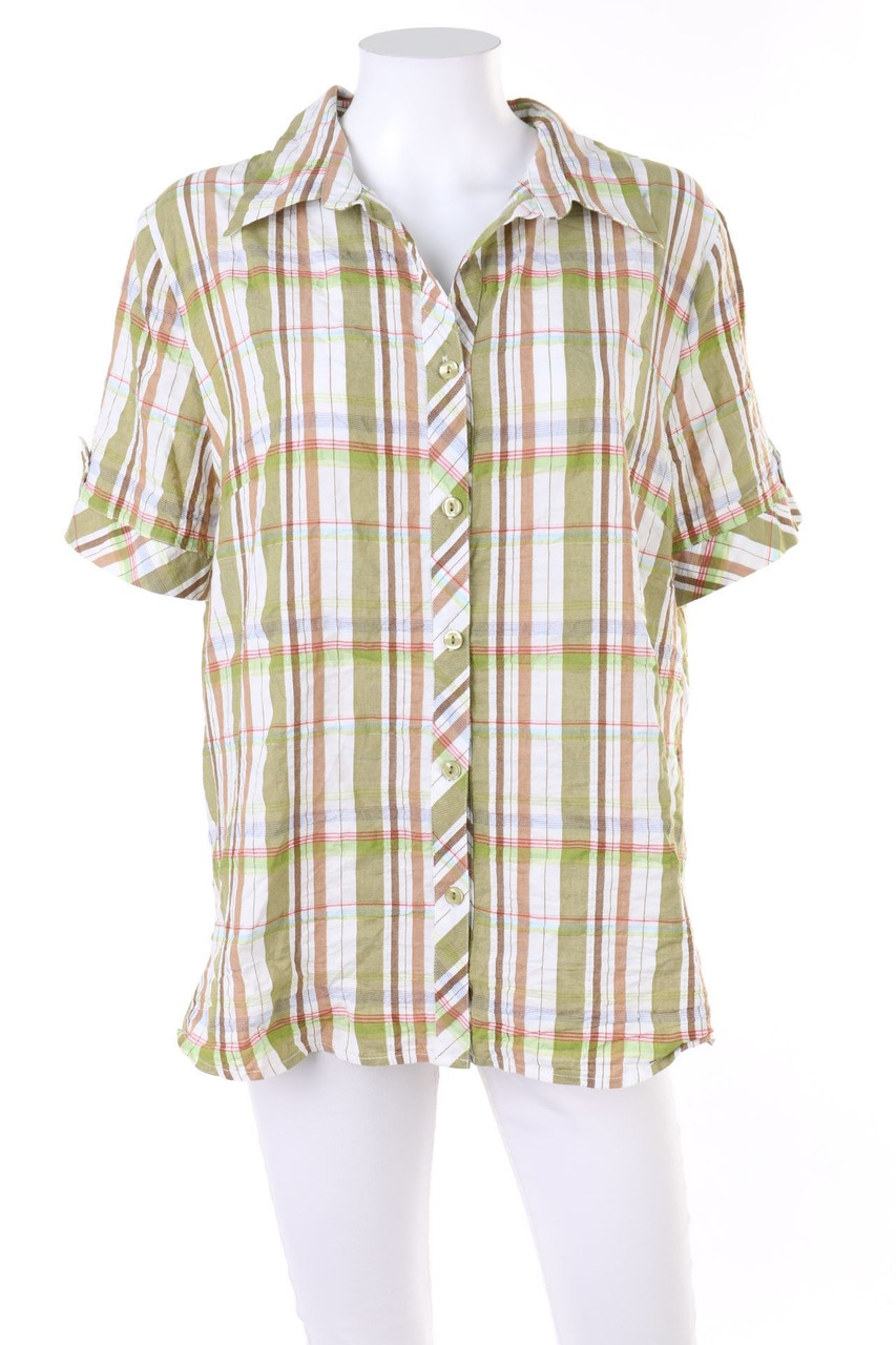 encadée - Tartan-Hemd-Bluse mit kurzem Ärmel - D 44