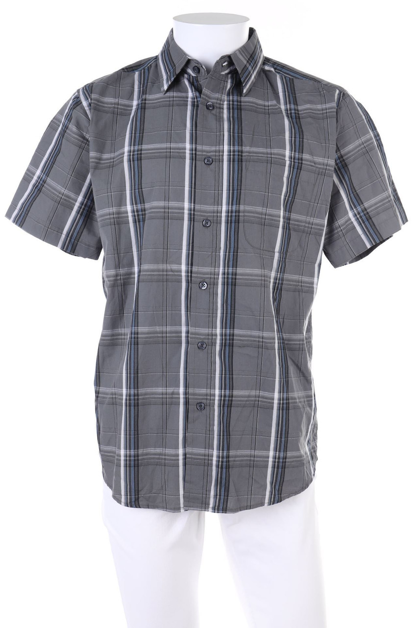 BEVERLY HILLS POLO CLUB - Kurzarm-Hemd mit Karo-Muster - M