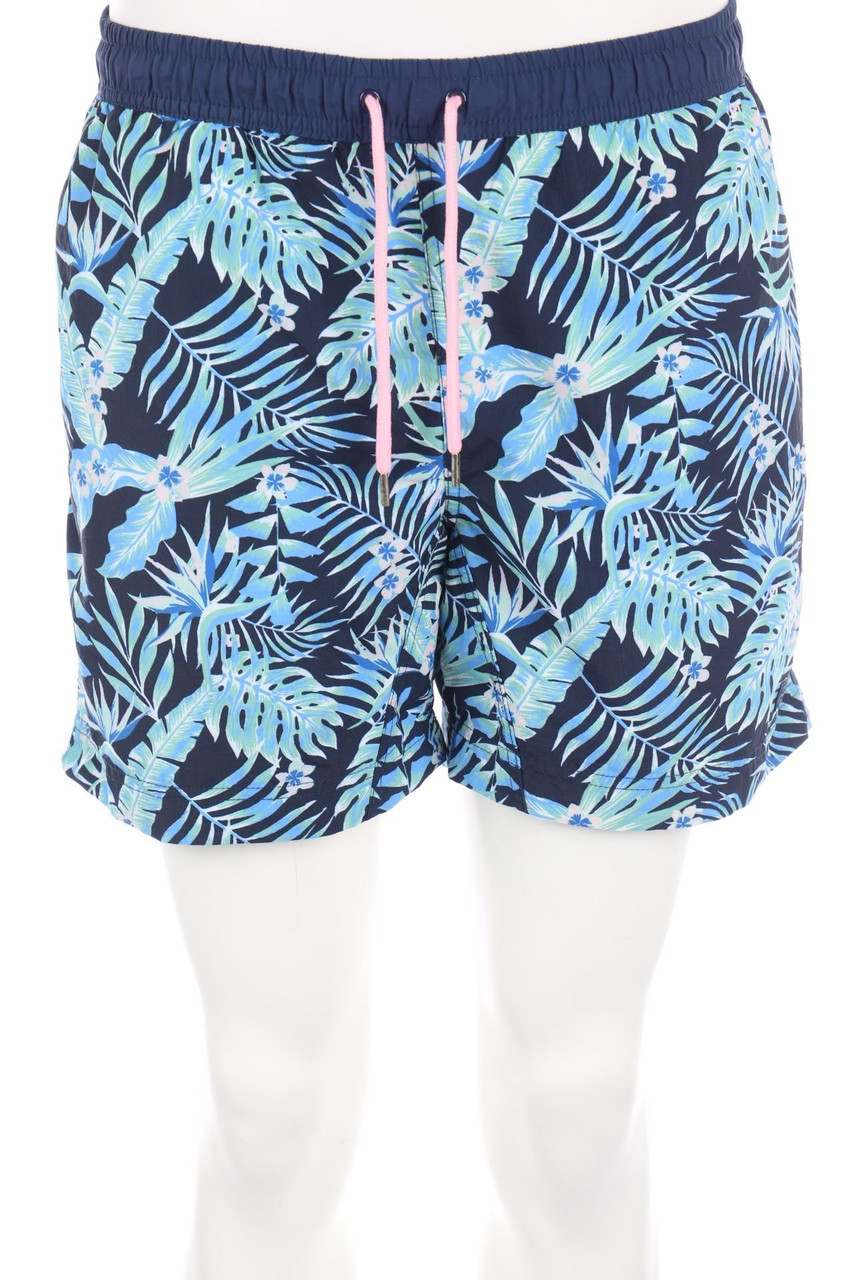 Paul Casual Dpt by Paul Kehl Zürich - Schwimm-Shorts mit Tropical Print - M