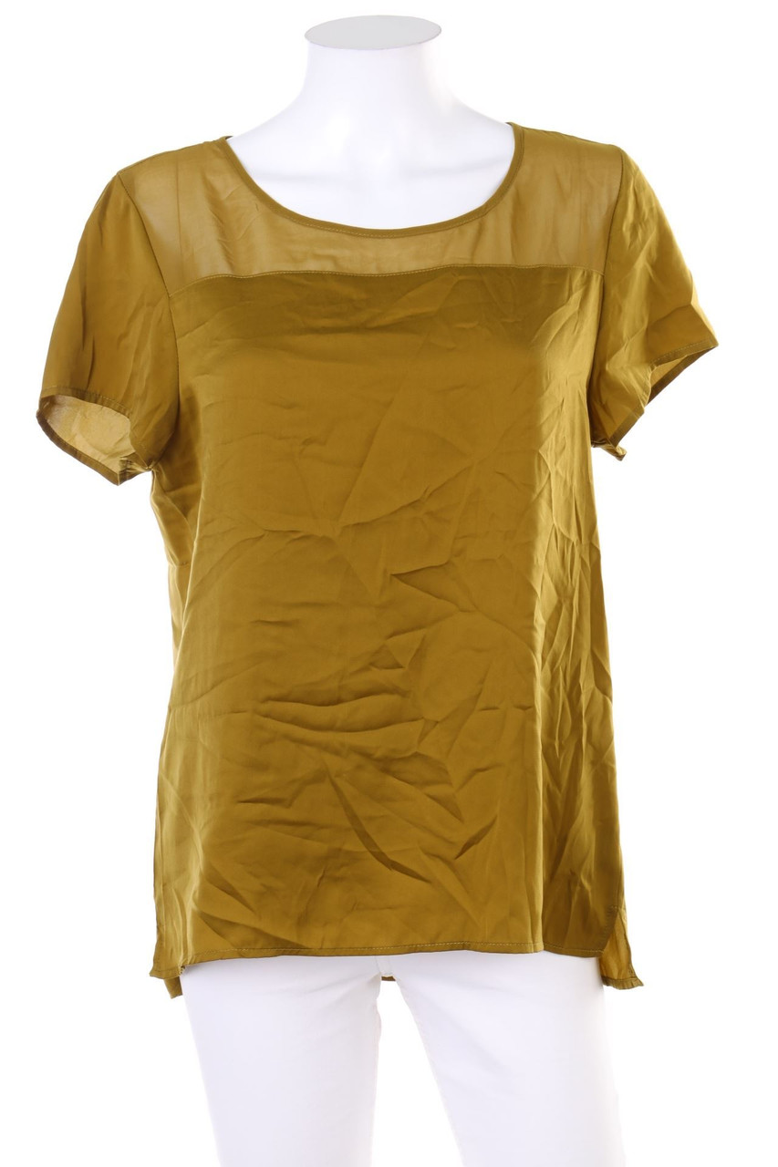 zebra - Kurzarm-Bluse mit Chiffon - M