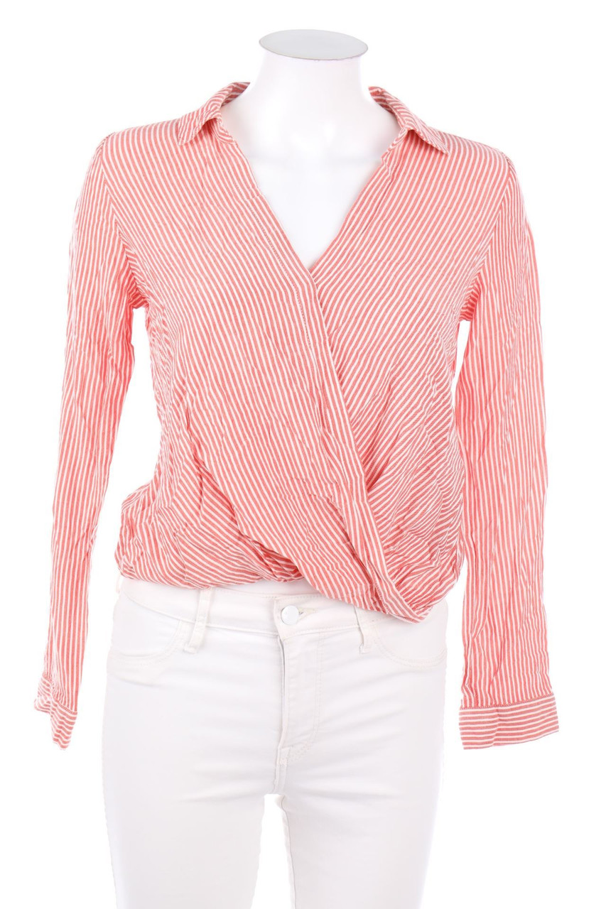 H&M DIVIDED - Streifen-Bluse in Wickel-Optik - D 32