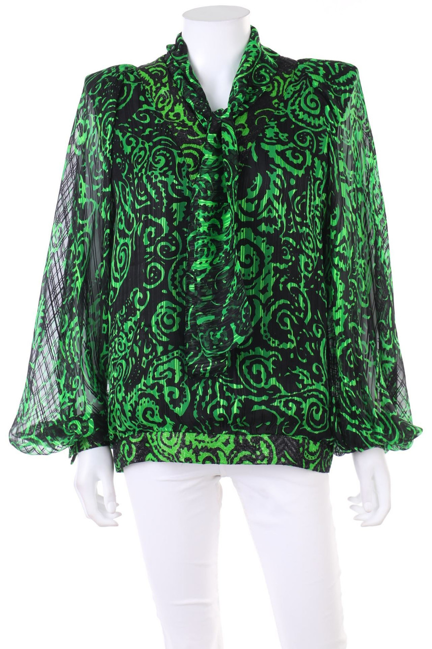 Gianni Accardi - Vintage-Schluppen-Bluse mit floralem Muster - L