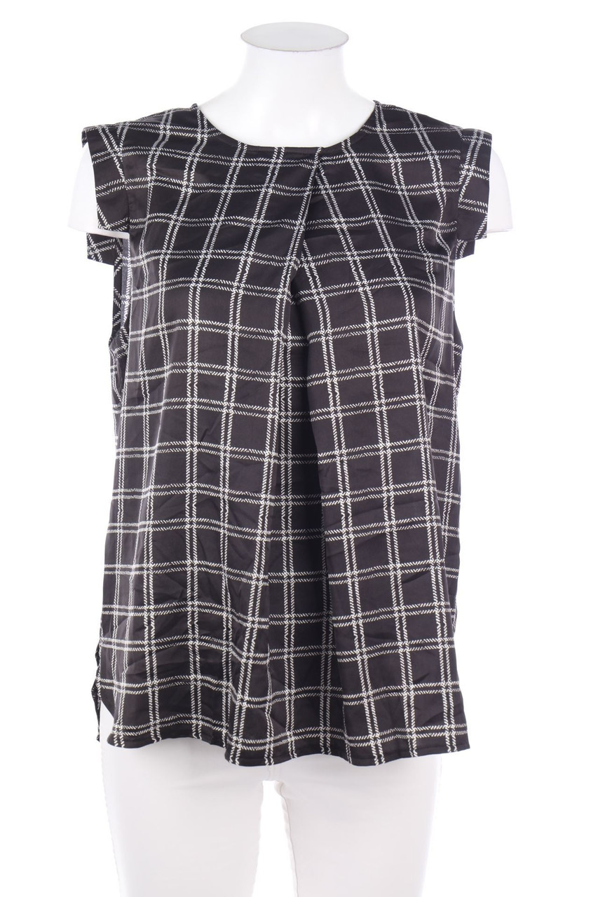 manosque - Kurzarm-Bluse mit Karo-Muster - L