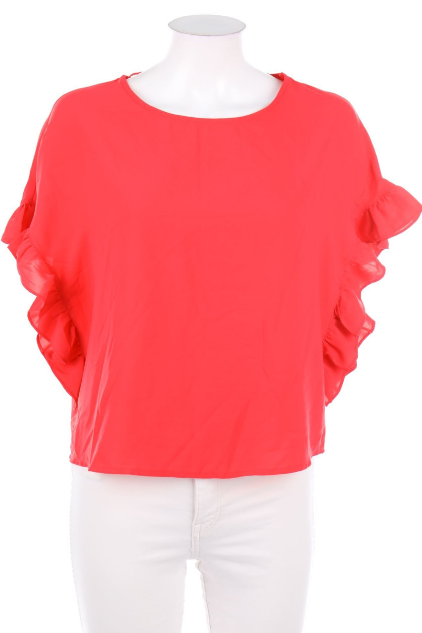 SABRA - Kurzarm-Bluse mit Volants - D 36