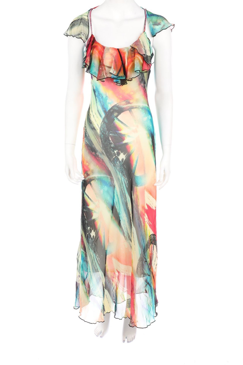 LUCY PARIS - Maxi-Abendkleid mit Volants - D 34