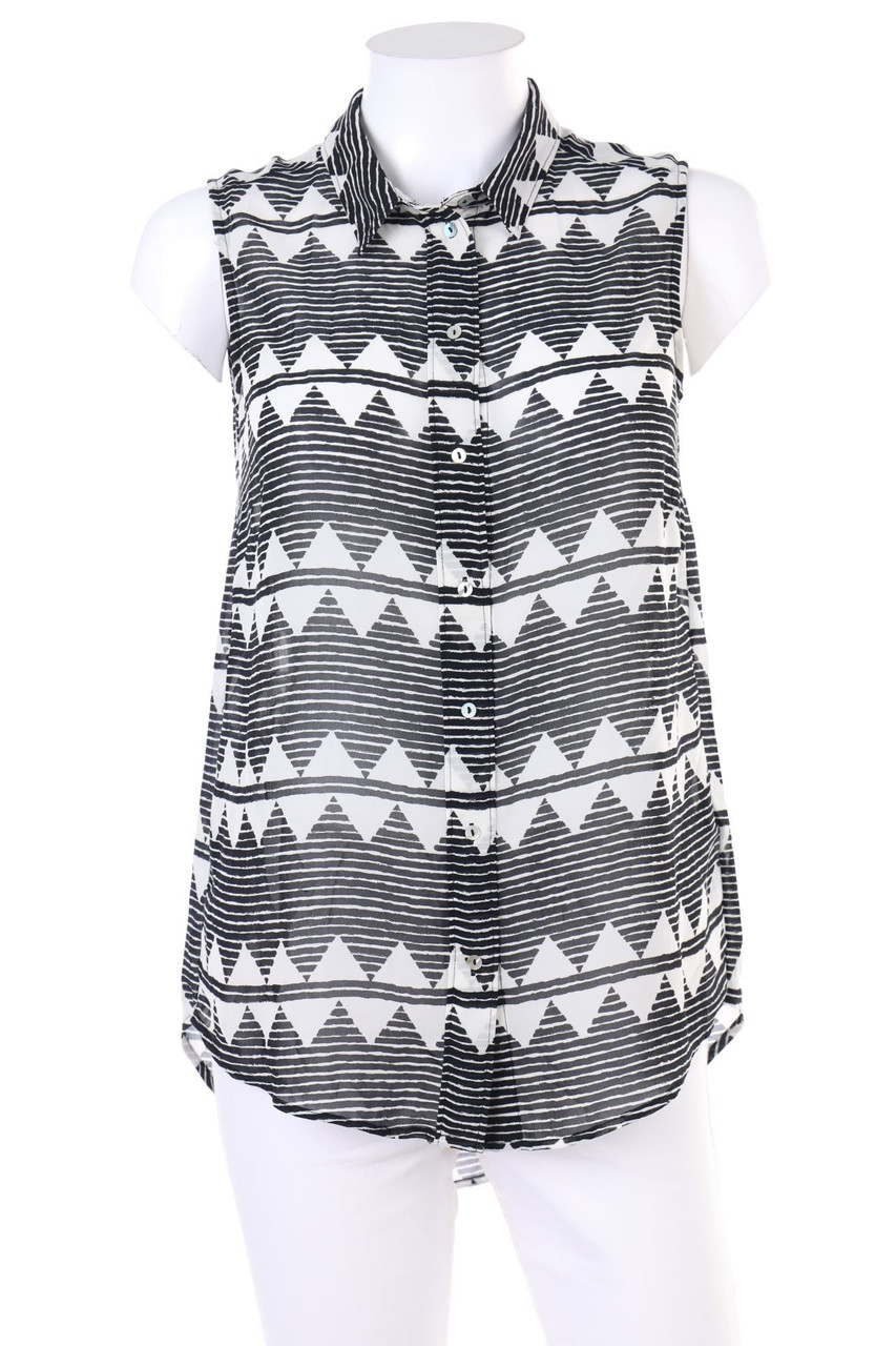H&M - ärmellose Hemd-Bluse mit Muster - D 34