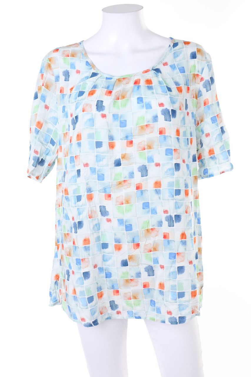 walbusch - Kurzarm-Bluse mit Geo-Print - D 44