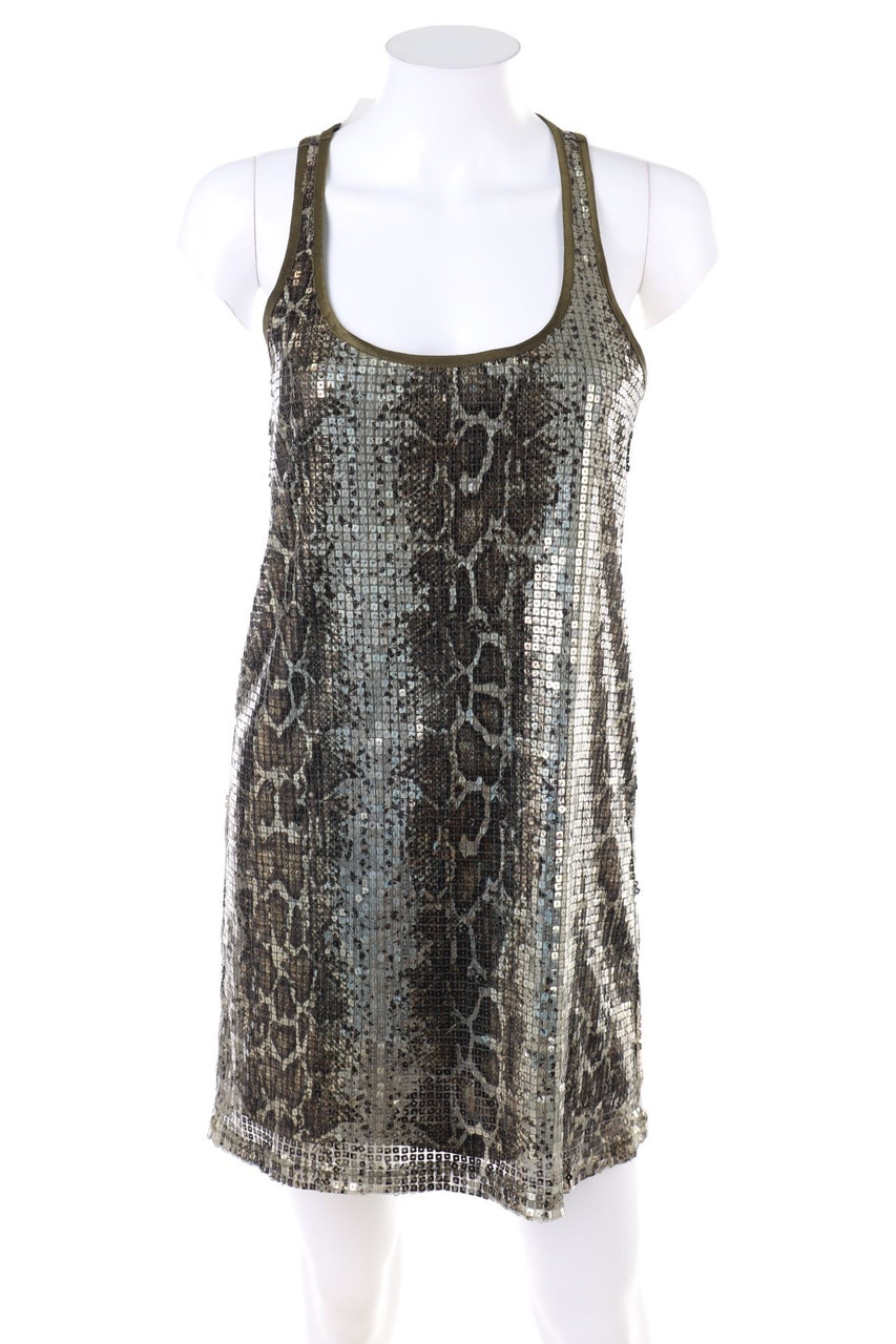 Bershka - Pailletten-Party-Kleid mit Animal-Print - D 36
