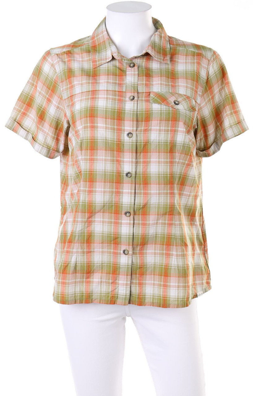 FRILUFTS - Kurzarm-Bluse mit Karo-Muster - D 40