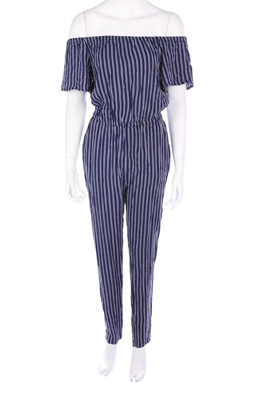 Fresh Made - Streifen-Carmen-Jumpsuit aus Viskose - S