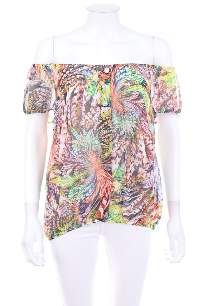 Carnaby - Kurzarm-Bluse mit Schmuck-Knöpfen - D 40