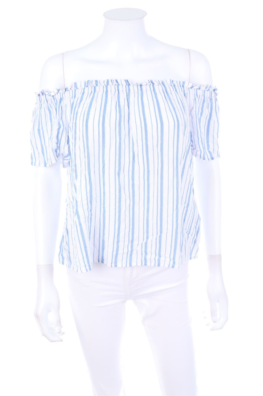 C&A - Streifen-Carmen-Bluse aus Viskose - D 38